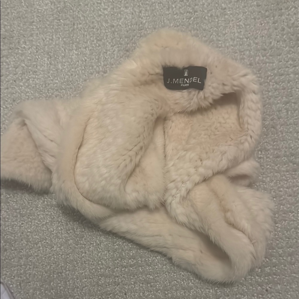J. Mendel Cream Mink Fur Scarf